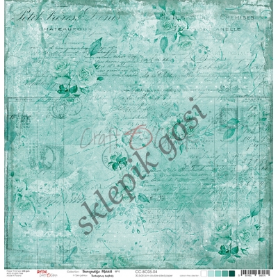 TURQUOISE MOOD - 04 - dwustronny papier 30,5x30,5cm