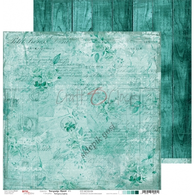 TURQUOISE MOOD - 04 - dwustronny papier 30,5x30,5cm