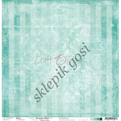 TURQUOISE MOOD - 05 - dwustronny papier 30,5x30,5cm