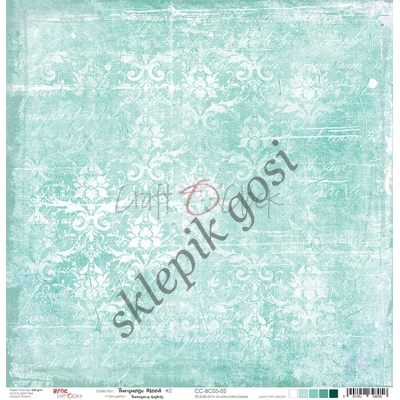 TURQUOISE MOOD - 02 - dwustronny papier 30,5x30,5cm