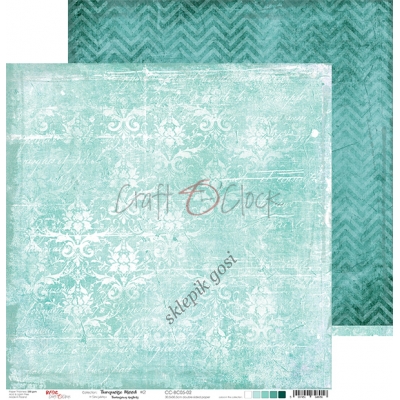 TURQUOISE MOOD - 02 - dwustronny papier 30,5x30,5cm