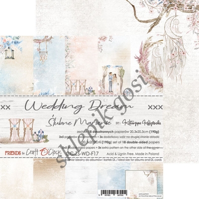 WEDDING DREAM - zestaw papierów 20,3x20,3cm