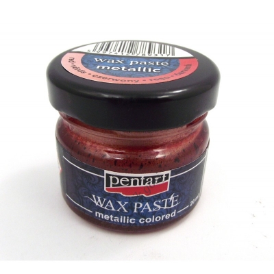 PENTART-PASTA WOSKOWA CZERWONA METALICZNA 20ml