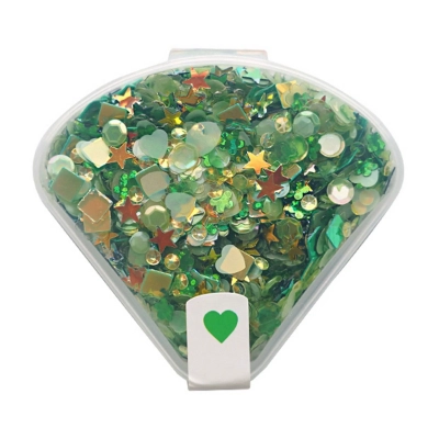 Nellie Snellen • Sequins Green 20g in Plastic Box - CEKINY zestaw kolor zielony
