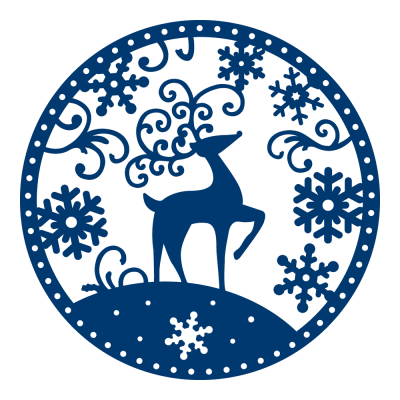 TATTERED LACE WYKROJNIK - SNOWGLOBE REINDEER