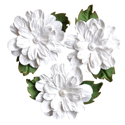 KWIATY BIAŁE DUŻE 6CM - 3 SZT