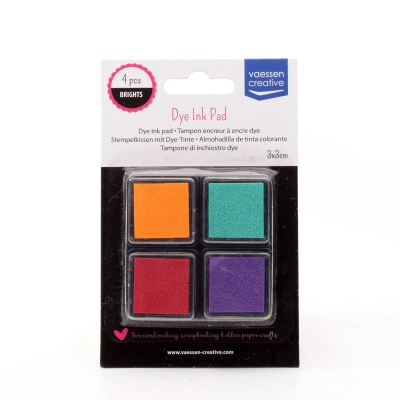 Vaessen Creative • Dye Ink Pad Set (TUSZE) 4 sztuki kolor BRIGHTS