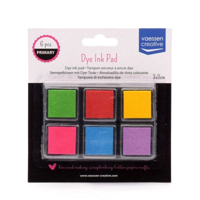 Vaessen Creative • Dye Ink Pad Set (TUSZE) 6 sztuk kolor PRIMARY
