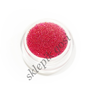 MIKROGRANULKI MIKROKULKI SZKLANE 0,6-0,8mm - kolor czerwony transparentny