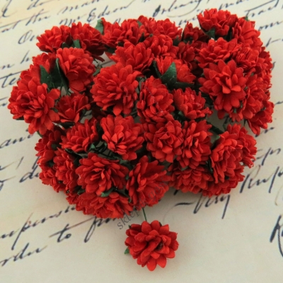 PROMLEE FLOWERS - KWIATKI PAPIEROWE - ASTER - czerwony - 15mm