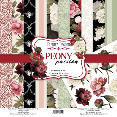 Zestaw papierów do scrapbookingu - PEONY PASSION