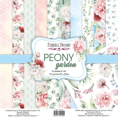 Zestaw papierów do scrapbookingu - PEONY GARDEN