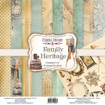 Zestaw papierów do scrapbookingu - FAMILY HERITAGE