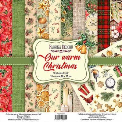 Zestaw papierów do scrapbookingu - OUR WARM CHRISTMAS