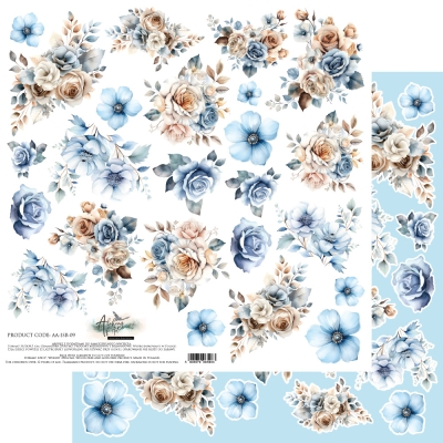 DODATKI DO WYCINANIA # 50 In shades of blue/ W odcieniach niebieskiego AA-ISB-09 12X12