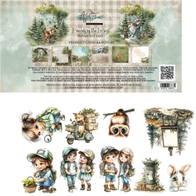 # 55 FRIENDS OF THE FOREST / PRZYJACIELE LASU - AA-FOTF-07 Zestaw papierów do scrapbookingu