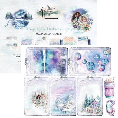 ZESTAW PAPIERÓW ŚREDNI - MAGIC OF THE NORTHERN LIGHTS / MAGIA ZORZY POLARNEJ - AA-MOTNL- 08 - 8''X8''