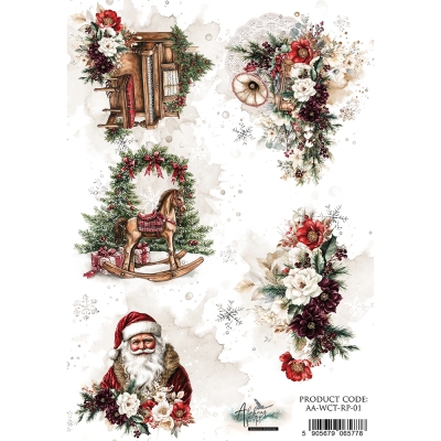 WONDERFUL CHRISTMAS TIME / PPAPIER RYŻOWY - AA-WTC-RP-01- a4