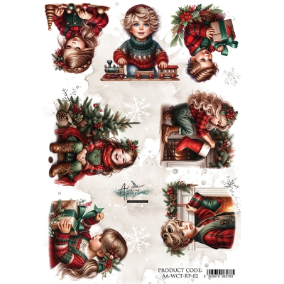 WONDERFUL CHRISTMAS TIME / PPAPIER RYŻOWY - AA-WTC-RP-02- a4
