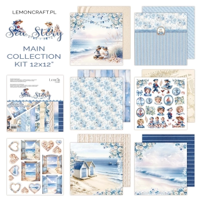 Sea Story zestaw główny - Zestaw papierów do scrapbookingu 30x30cm - Lemoncraft