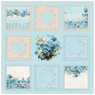 DEAR DIARY - FORGET-ME-NOT ZESTAW GŁÓWNY - ZESTAW PAPIERÓW DO SCRAPBOOKINGU 30X30CM - LEMONCRAFT