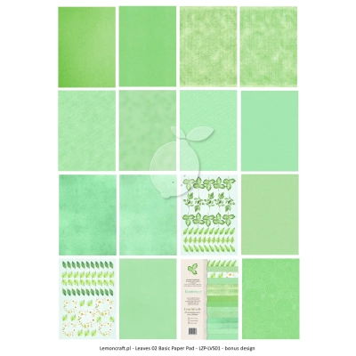 Bloczek papierów bazowych do scrapbookingu - Liście 02