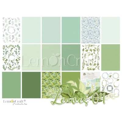Leaves 04 - Bloczek papierów do scrapbookingu 21x29cm - Lemoncraft