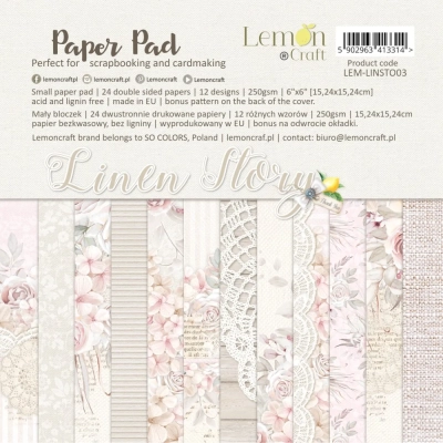 Linen Story - Zestaw papierów do scrapbookingu 15cmx15cm - Lemoncraft