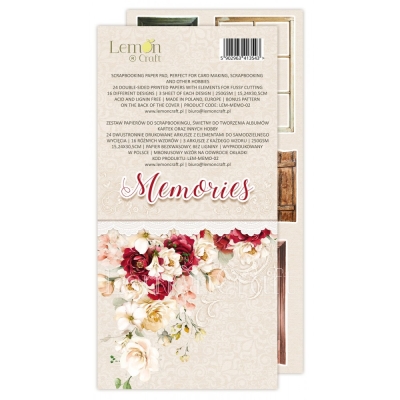 Memories - Elementy do wycinania - Bloczek papierów do scrapbookingu 15,24x30,5cm - Lemoncraft