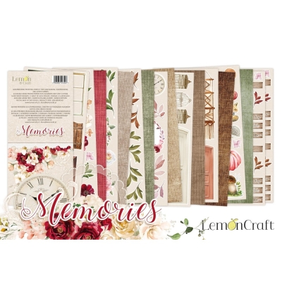 MEMORIES - Zestaw papierów do scrapbookingu 15x30cm - Lemoncraft