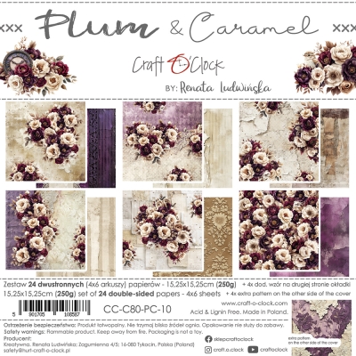PLUM AND CARAMEL - zestaw papierów 15,25x15,25cm - PRZEDSPRZEDAŻ - WYSYŁKA PO 25 PAŹDZIERNIKA