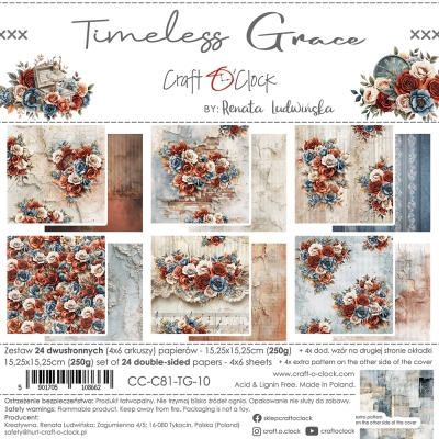 TIMELESS GRACE - zestaw papierów 15,25x15,25cm - PRZEDSPRZEDAŻ - WYSYŁKA PO 25 PAŹDZIERNIKA