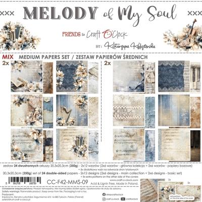 MELODY OF MY SOUL - zestaw papierów 20,3x20,3cm - MIX - PRZEDSPRZEDAŻ - WYSYŁKA PO 25 PAŹDZIERNIKA