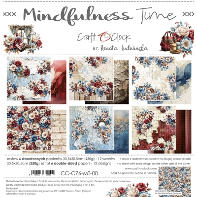 PRZESPRZEDAŻ - MINDFULNESS TIME - zestaw papierów 30,5x30,5cm