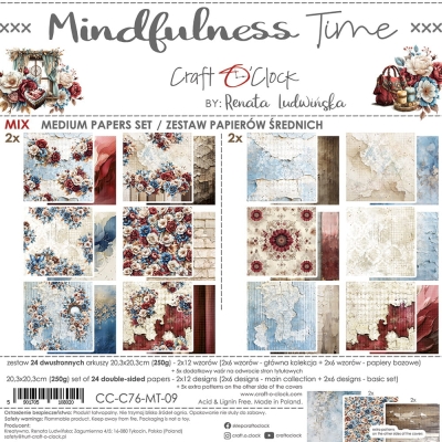 PRZEDSPRZEDAŻ - MINDFULNESS TIME - zestaw papierów MIX 20,3x20,3cm - WYSYŁKA PO 2 LIPCA 2025