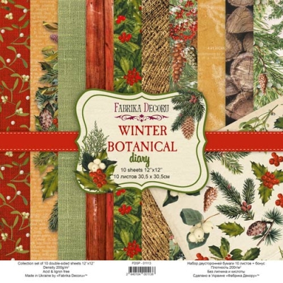 Zestaw papierów do scrapbookingu - WINTER BOTANICAL DIARY