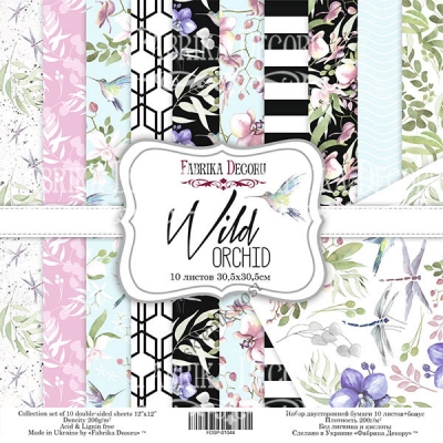 FABRYKA Zestaw papierów do scrapbookingu - WILD ORCHID