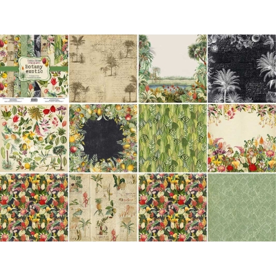 Zestaw papierów do scrapbookingu - BOTANY EXOTIC