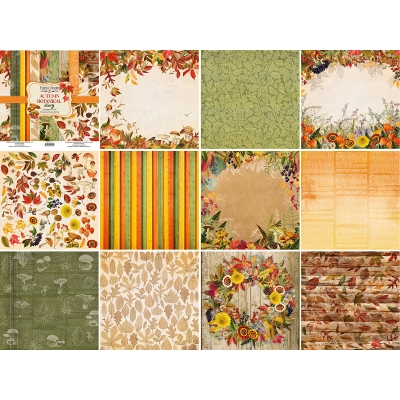 Zestaw papierów do scrapbookingu - AUTUMN BOTANICAL DIARY