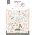 ZESTAW DODATKÓW DO SCRAPBOOKINGU - 55 elementów SHABBY BABY GIRL