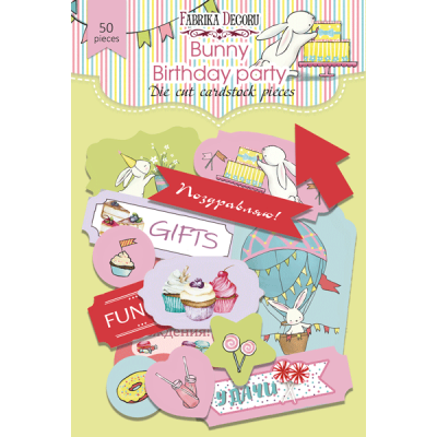 FABRYKA ZESTAW DODATKÓW DO SCRAPBOOKINGU BUNNY BIRTHDAY PARTY