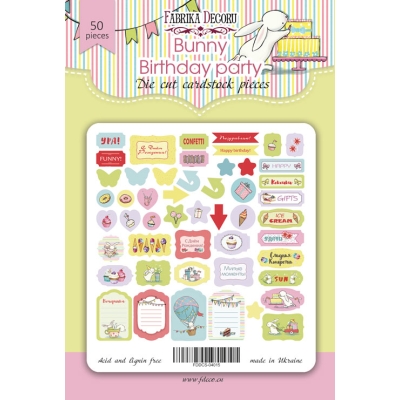 FABRYKA ZESTAW DODATKÓW DO SCRAPBOOKINGU BUNNY BIRTHDAY PARTY
