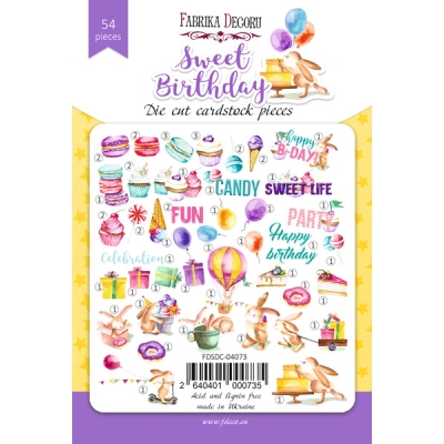 FABRYKA ZESTAW DODATKÓW DO SCRAPBOOKINGU SWEET BIRTHDAY