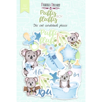 ZESTAW DODATKÓW DO SCRAPBOOKINGU - PUFFY FLUFFY BOY 52 ELEMENTY