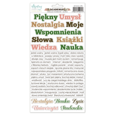 ACADEMIA - NAKLEJKI PAPIEROWE - SŁOWA PL