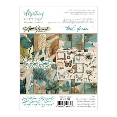 WYSYŁKA PO 20 WRZEŚNIA - Mintay ART JOURNAL - Zeszyt Papierów Art Journal - Teal Dream