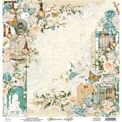 Papier 30,5 cm x 30,5 cm - GRANDMA'S ATTIC 01