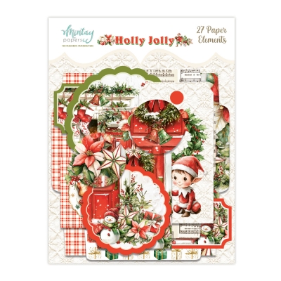 WYSYŁKA PO 17 LIPCA 2025 - PAPIEROWE KOPERTY I TAGI - wycięte - HOLLY JOLLY