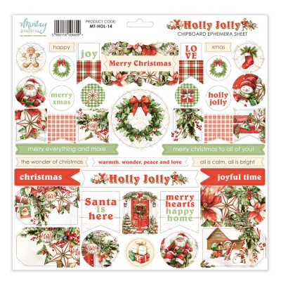 WYSYŁKA PO 17 LIPCA 2025 - TEKTURKA KOLOROWA ANGIELSKA - HOLLY JOLLY