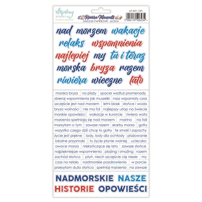WYSYŁKA PO 20 WRZEŚNIA - NAKLEJKI PAPIEROWE - NAPISY PL - RIVIERA MOMENTS